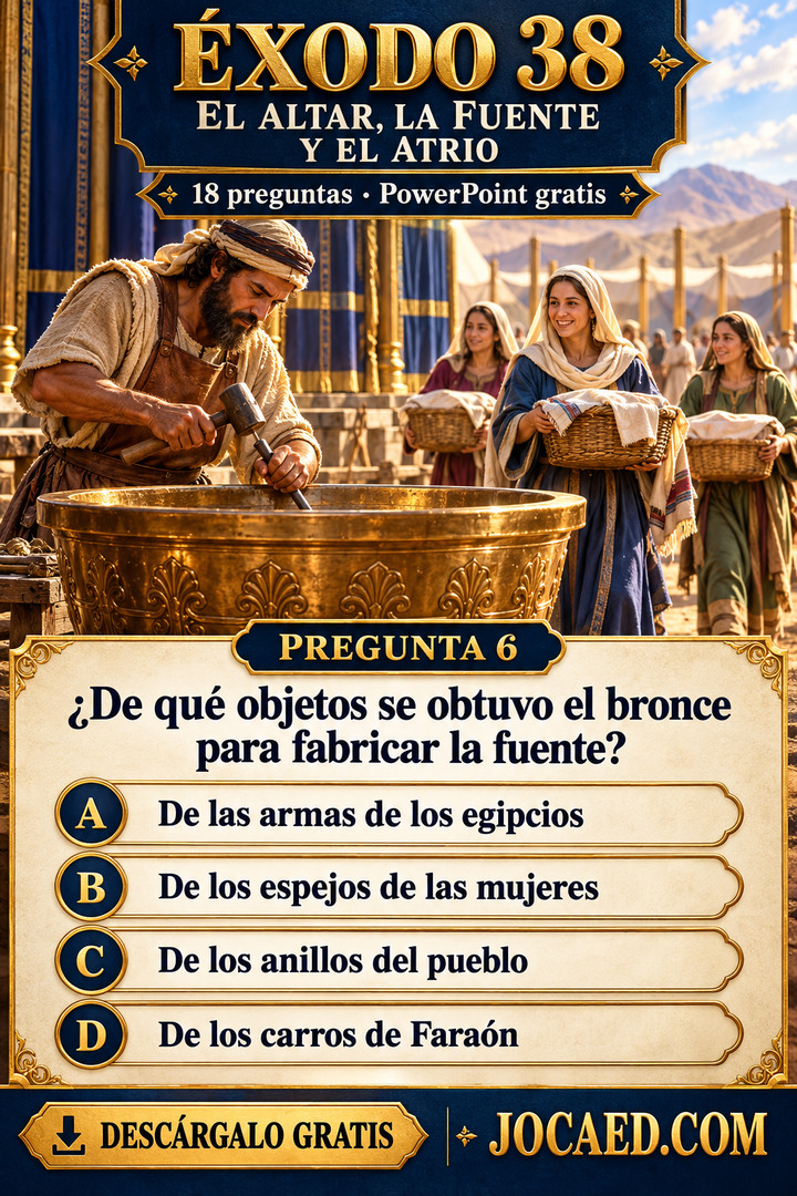 Un artesano trabaja una fuente de bronce y una pregunta sobre los objetos usados para fabricarla.