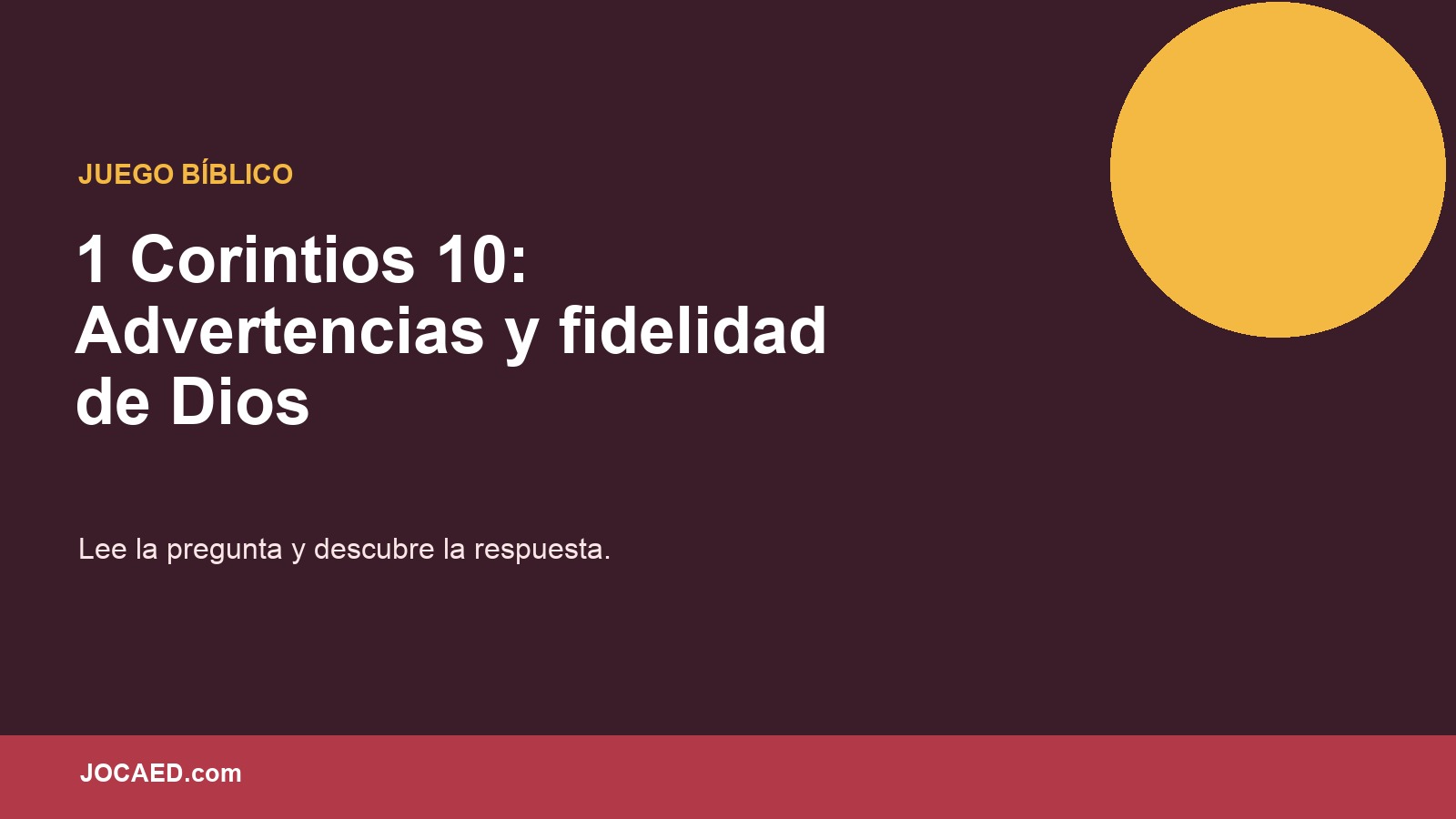 1 Corintios 10: Advertencias y fidelidad de Dios en PowerPoint