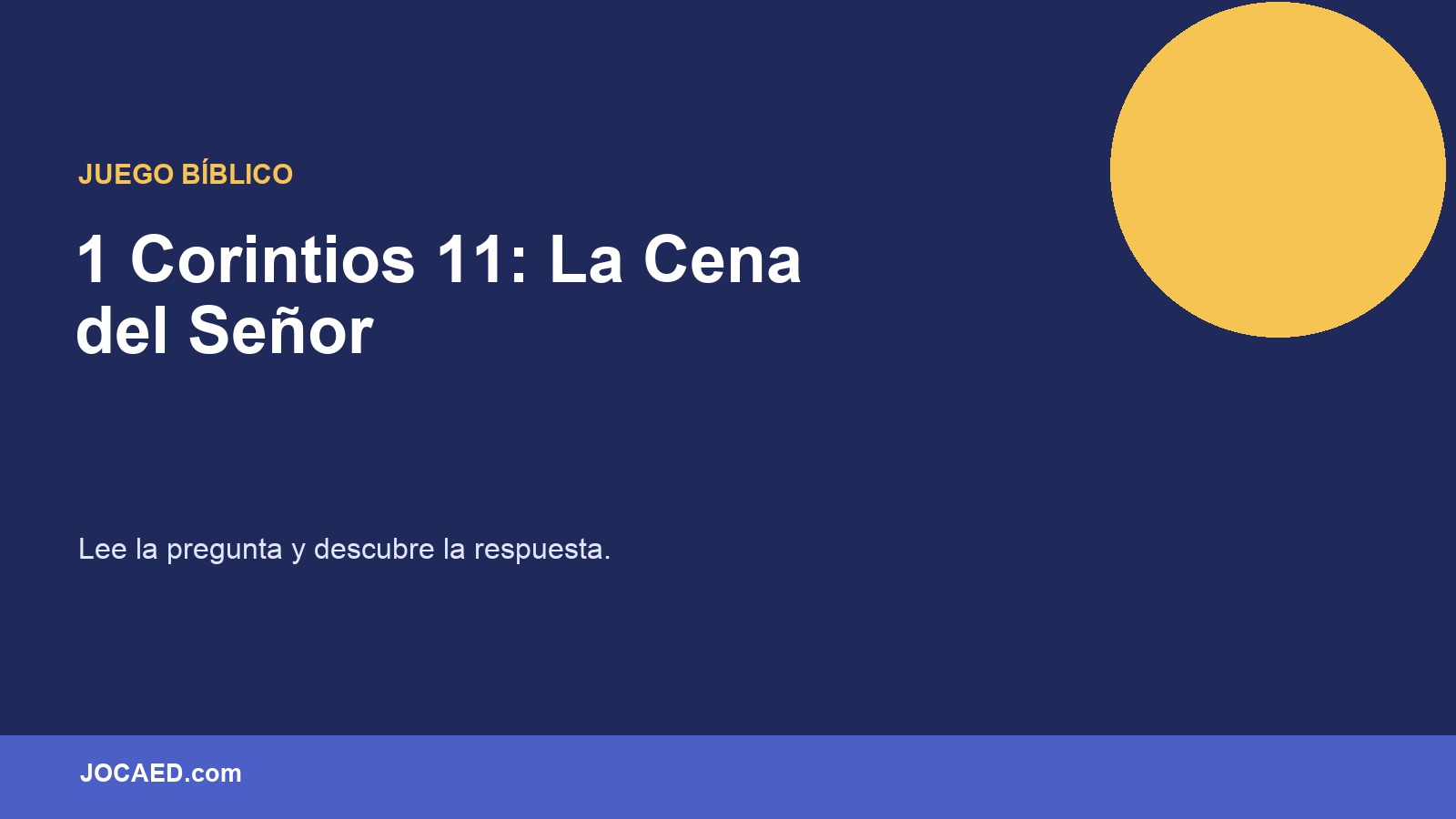 1 Corintios 11: La Cena del Señor en PowerPoint