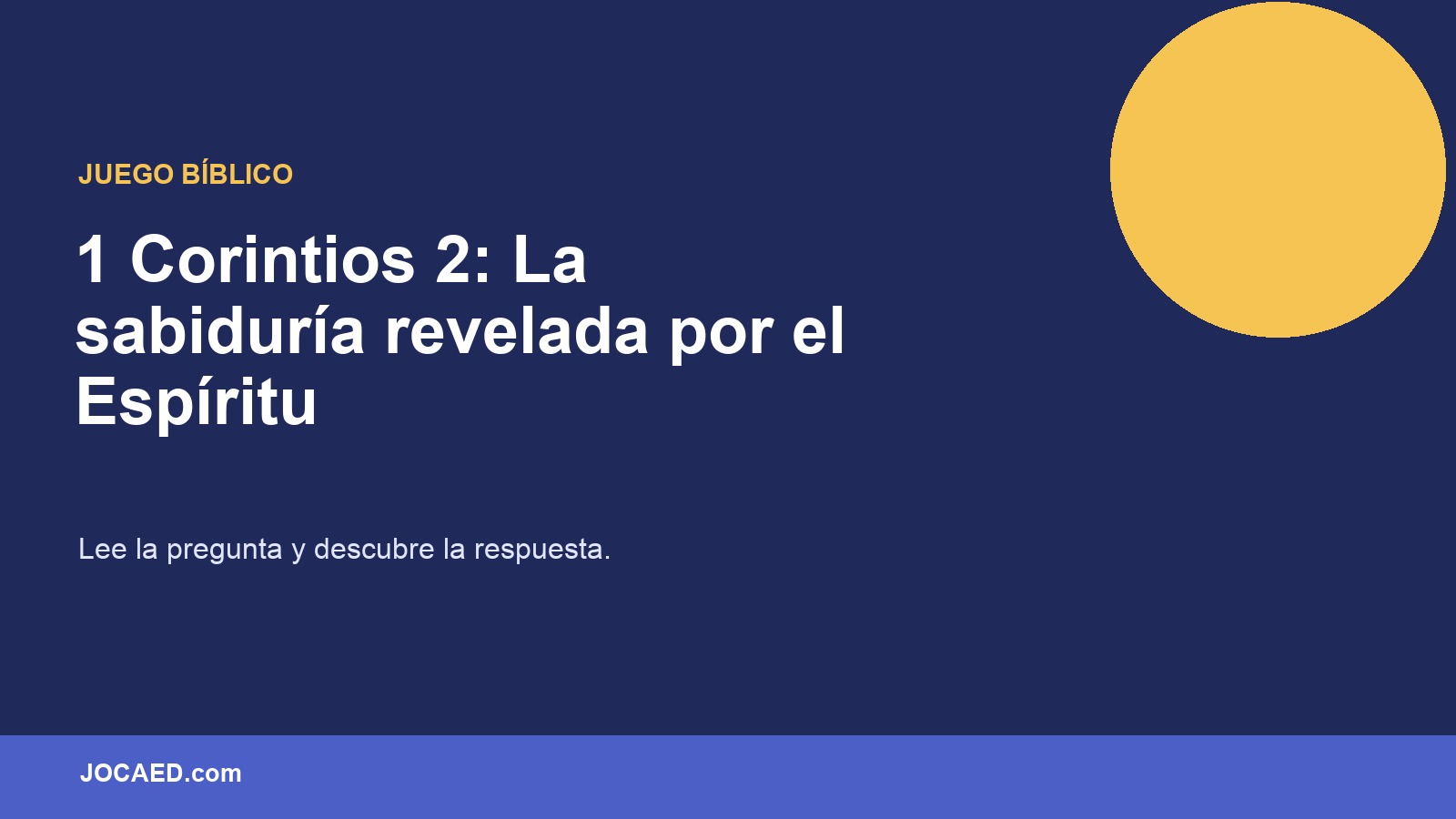 1 Corintios 2: La sabiduría revelada por el Espíritu en PowerPoint