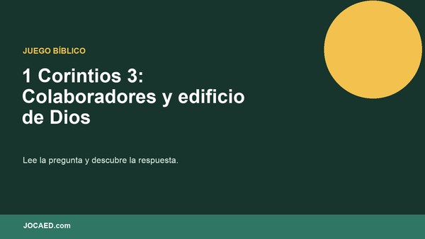 1 Corintios 3: Colaboradores y edificio de Dios