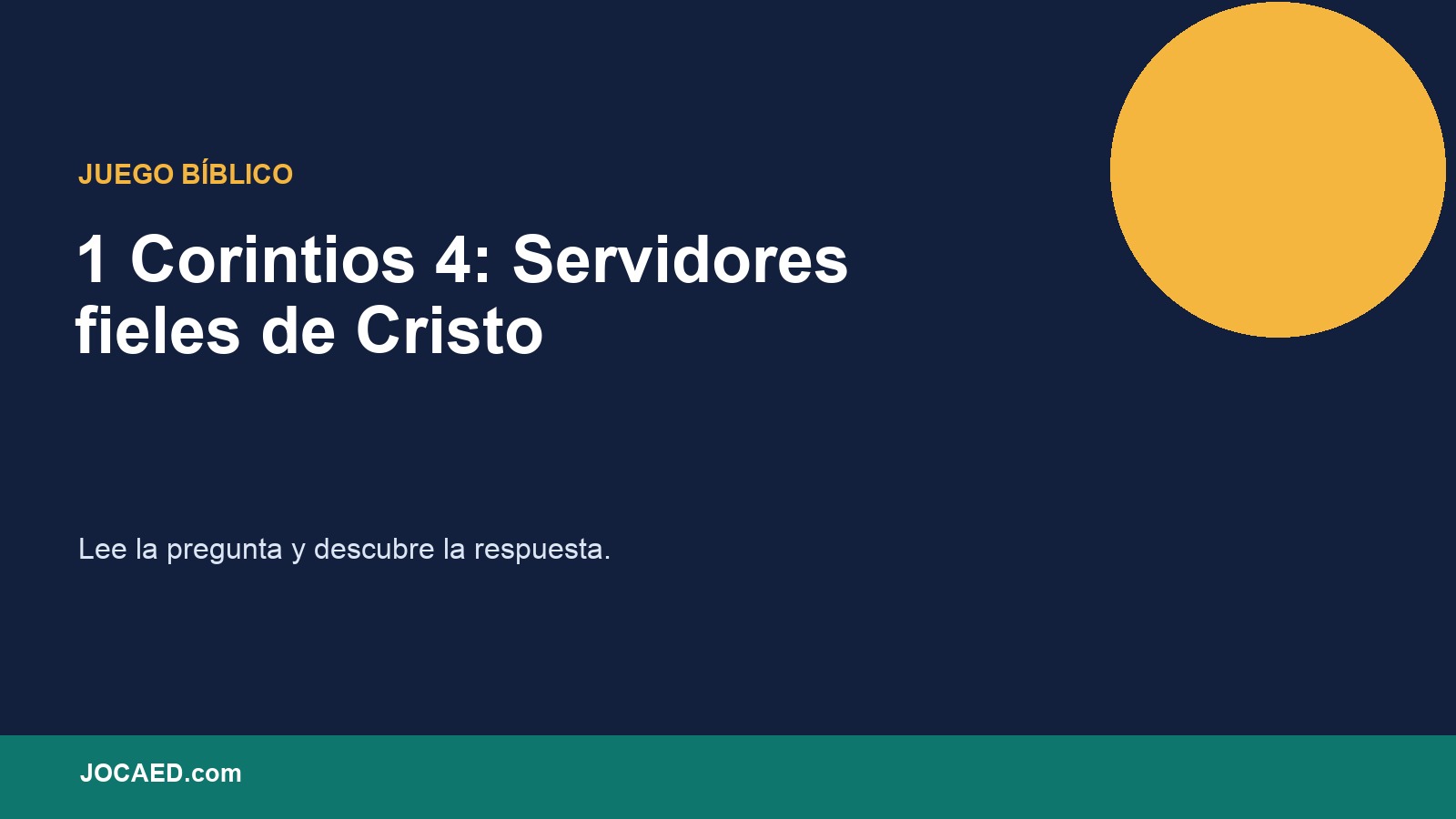 1 Corintios 4: Servidores fieles de Cristo en PowerPoint