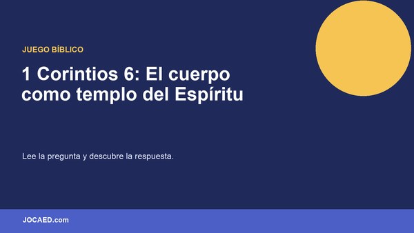 1 Corintios 6: El cuerpo como templo del Espíritu