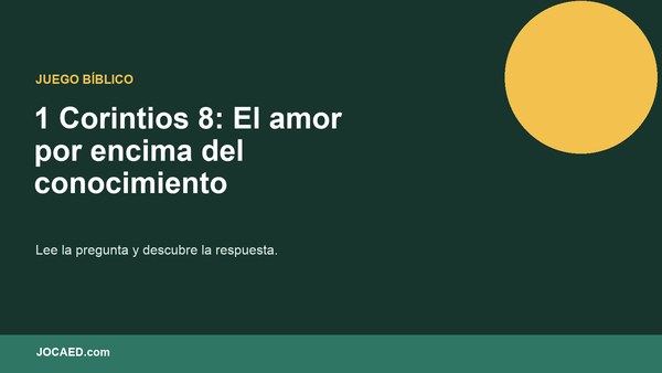 1 Corintios 8: El amor por encima del conocimiento