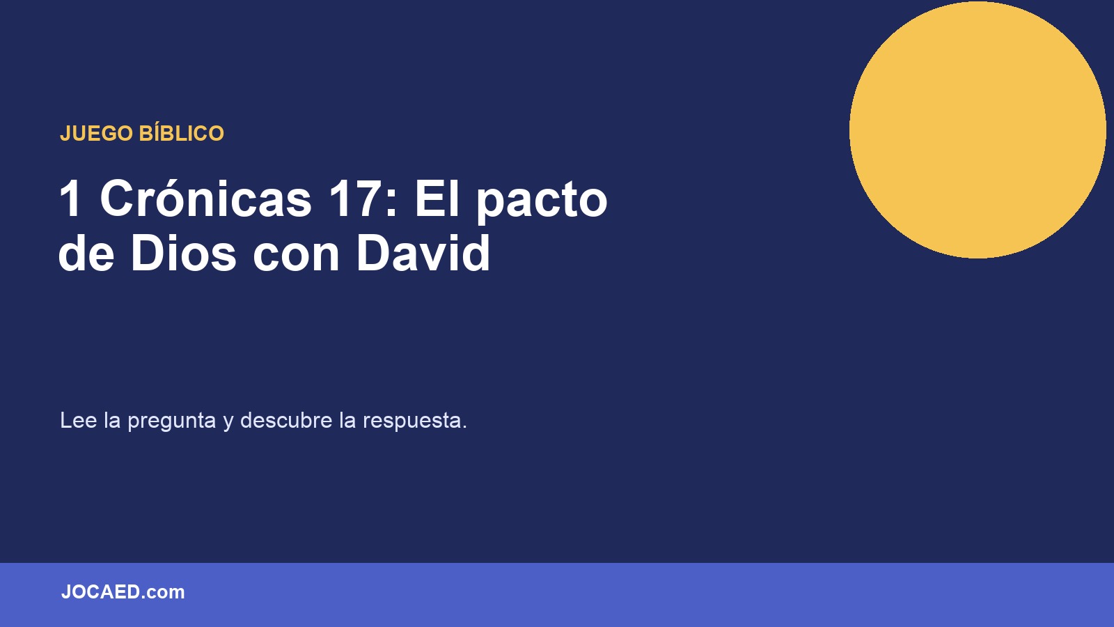 1 Crónicas 17: El pacto de Dios con David en PowerPoint