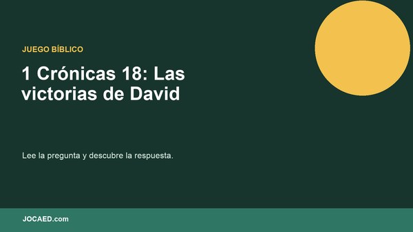 1 Crónicas 18: Las victorias de David