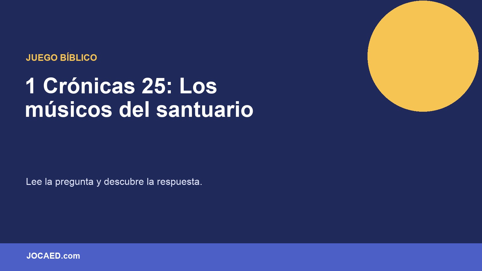 1 Crónicas 25: Los músicos del santuario en PowerPoint