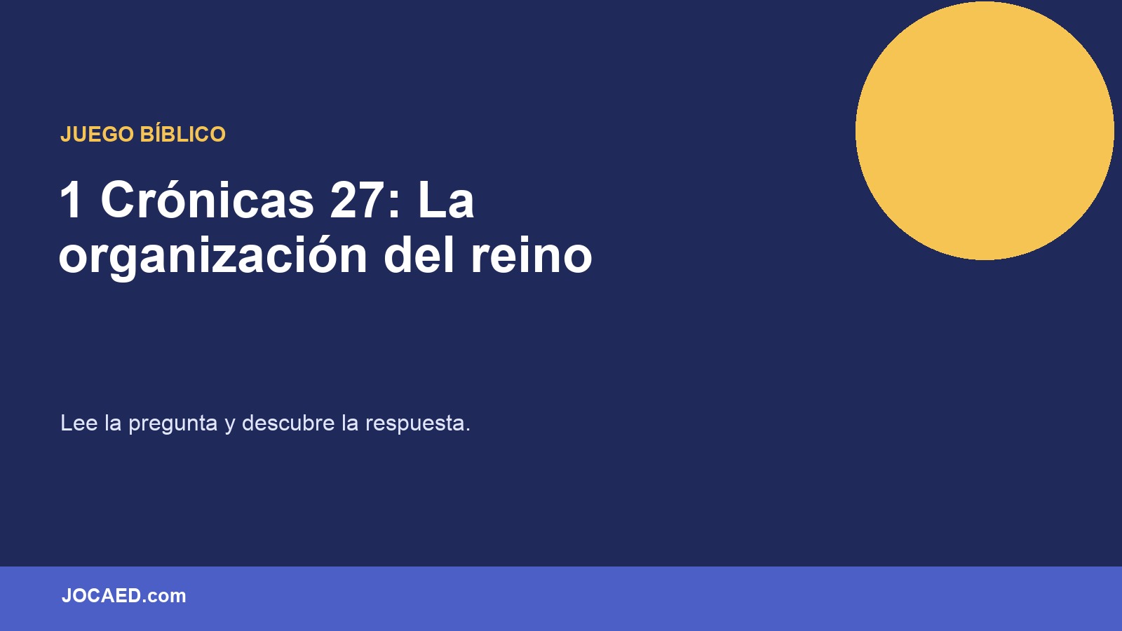 1 Crónicas 27: La organización del reino en PowerPoint