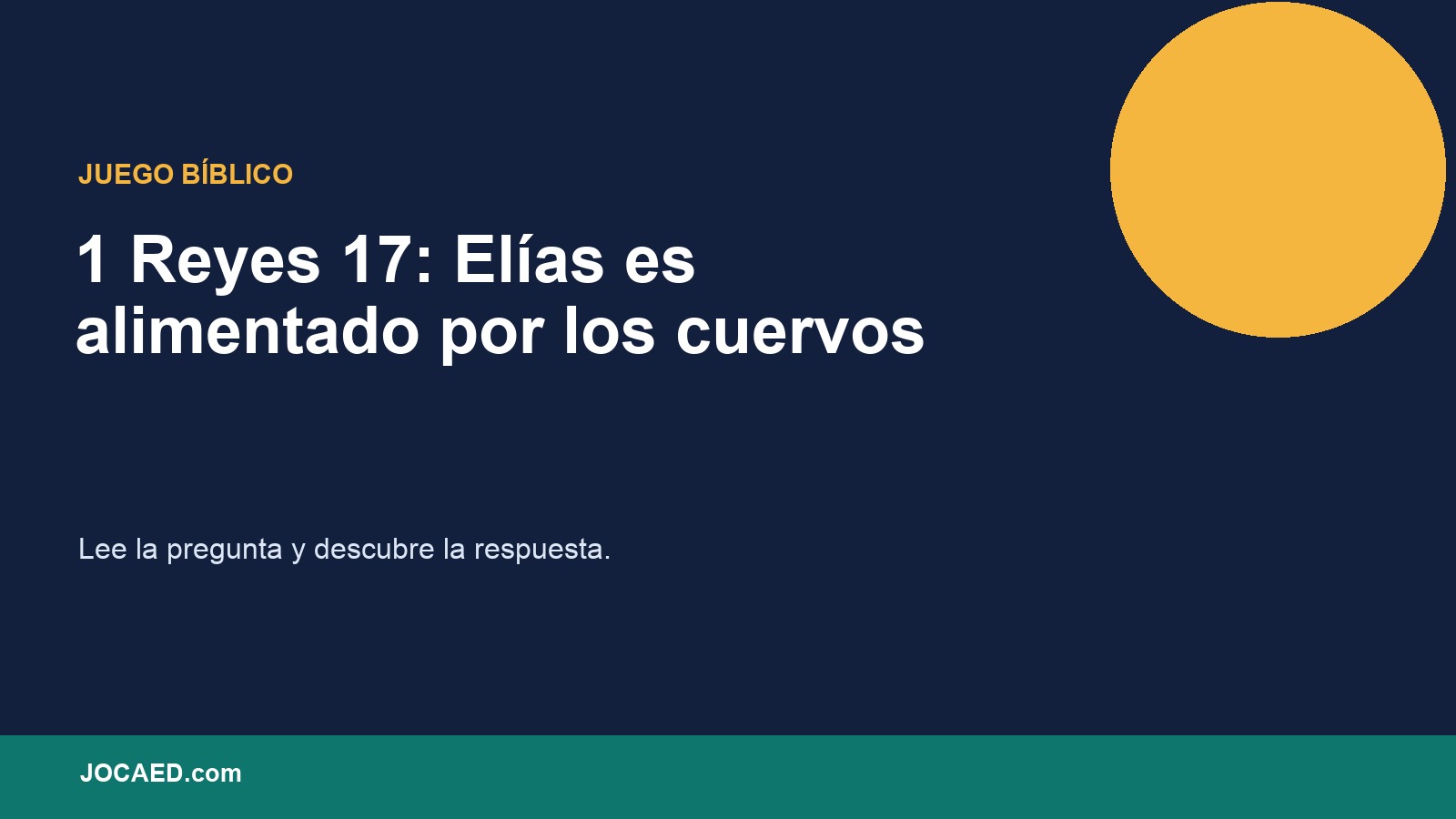 1 Reyes 17: Elías es alimentado por los cuervos en PowerPoint