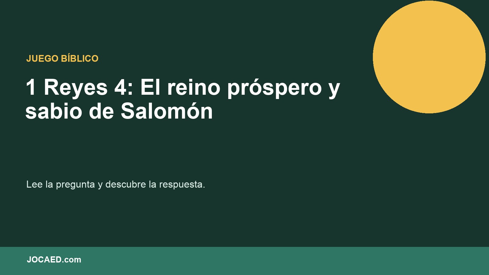 1 Reyes 4: El reino próspero y sabio de Salomón en PowerPoint