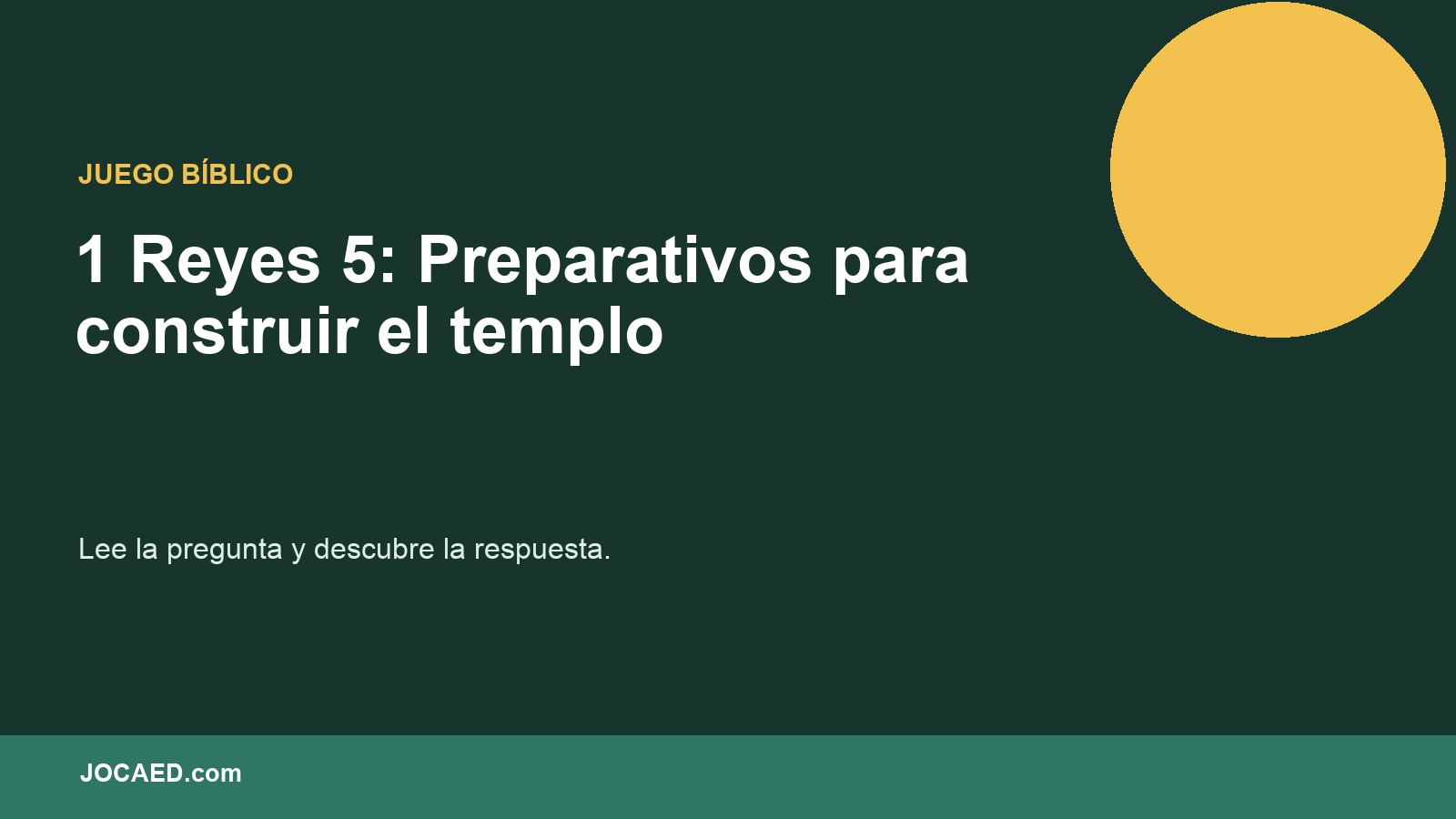 1 Reyes 5: Preparativos para construir el templo en PowerPoint