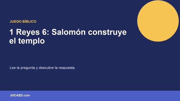 1 Reyes 6: Salomón construye el templo
