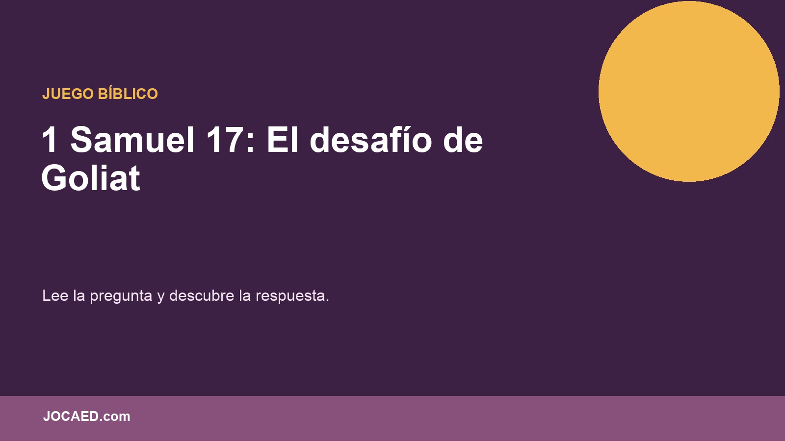 1 Samuel 17: El desafío de Goliat en PowerPoint