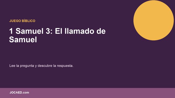 1 Samuel 3: El llamado de Samuel