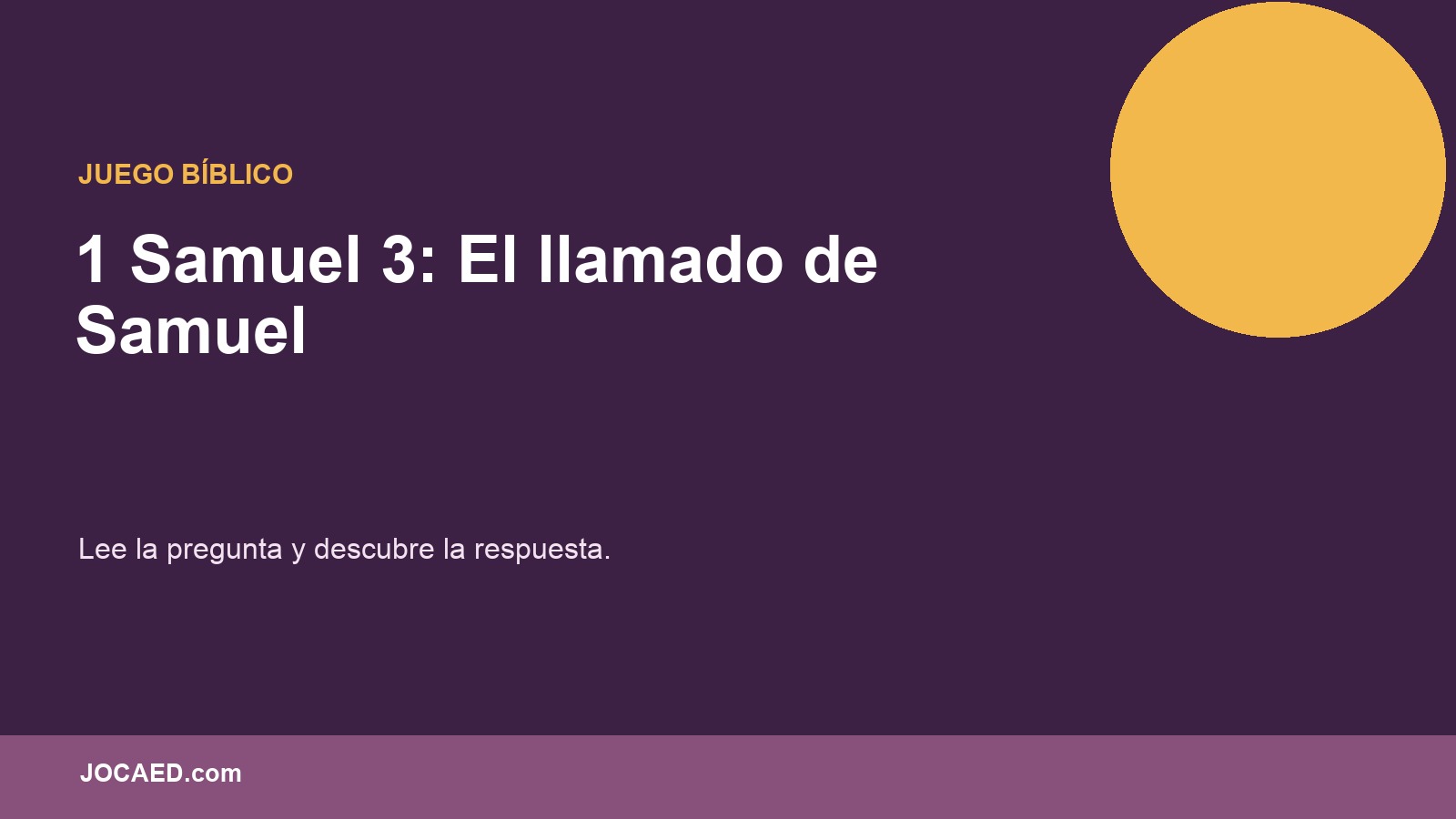 1 Samuel 3: El llamado de Samuel en PowerPoint