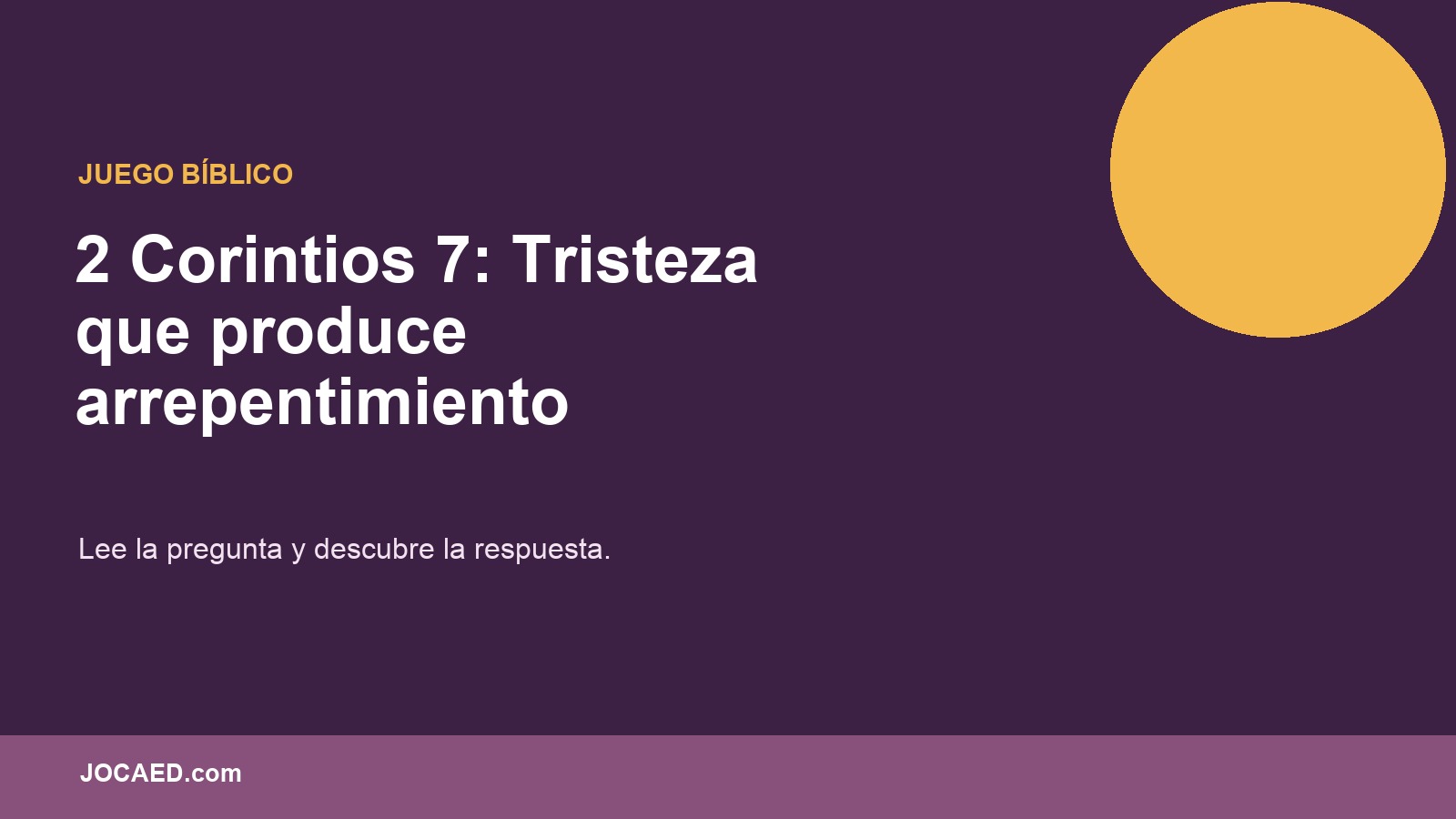 2 Corintios 7: Tristeza que produce arrepentimiento en PowerPoint