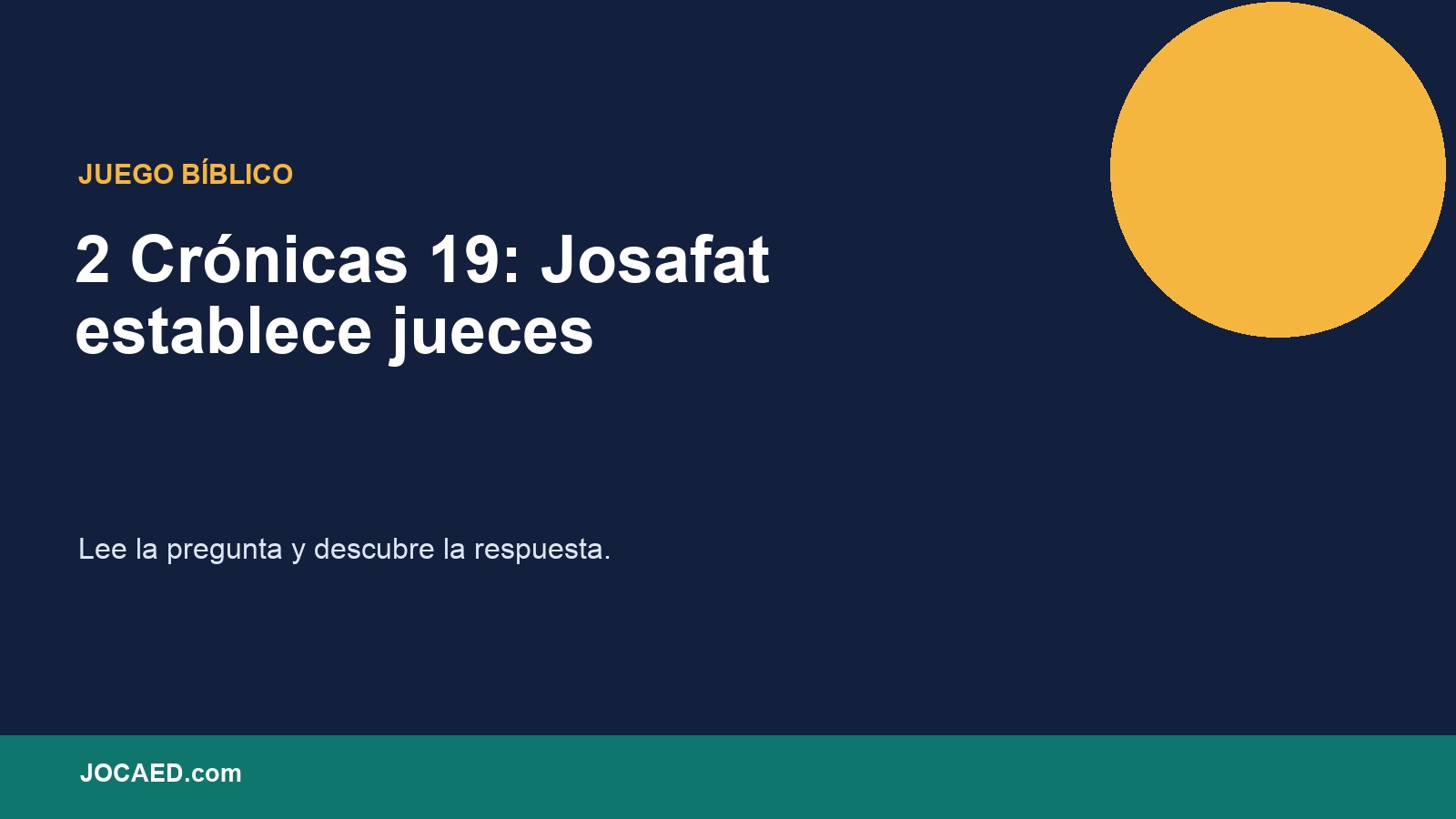 2 Crónicas 19: Josafat establece jueces en PowerPoint