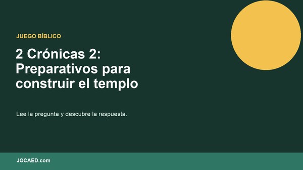 2 Crónicas 2: Preparativos para construir el templo