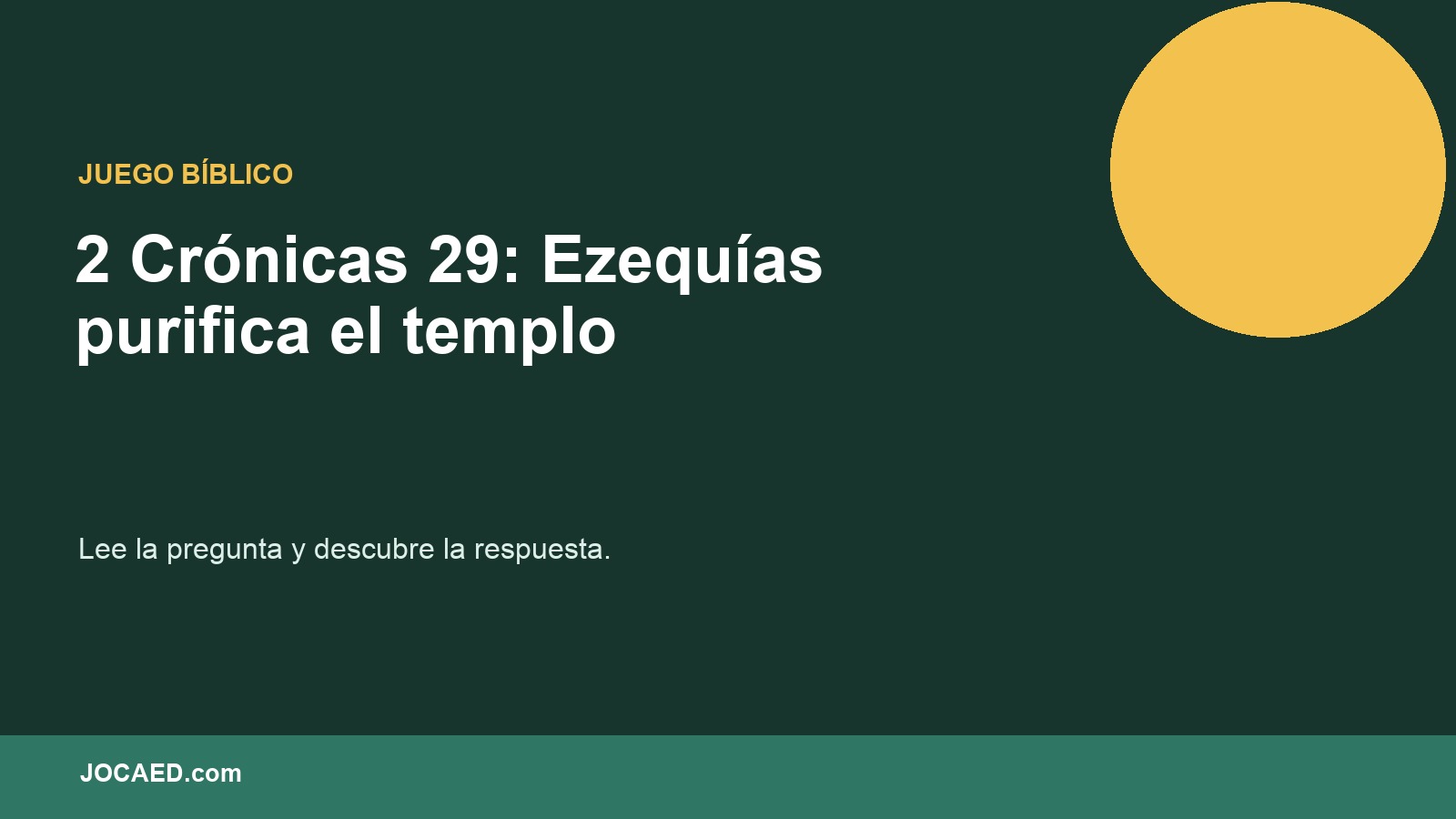 2 Crónicas 29: Ezequías purifica el templo en PowerPoint