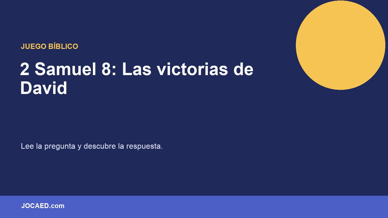 2 Samuel 8: Las victorias de David en PowerPoint