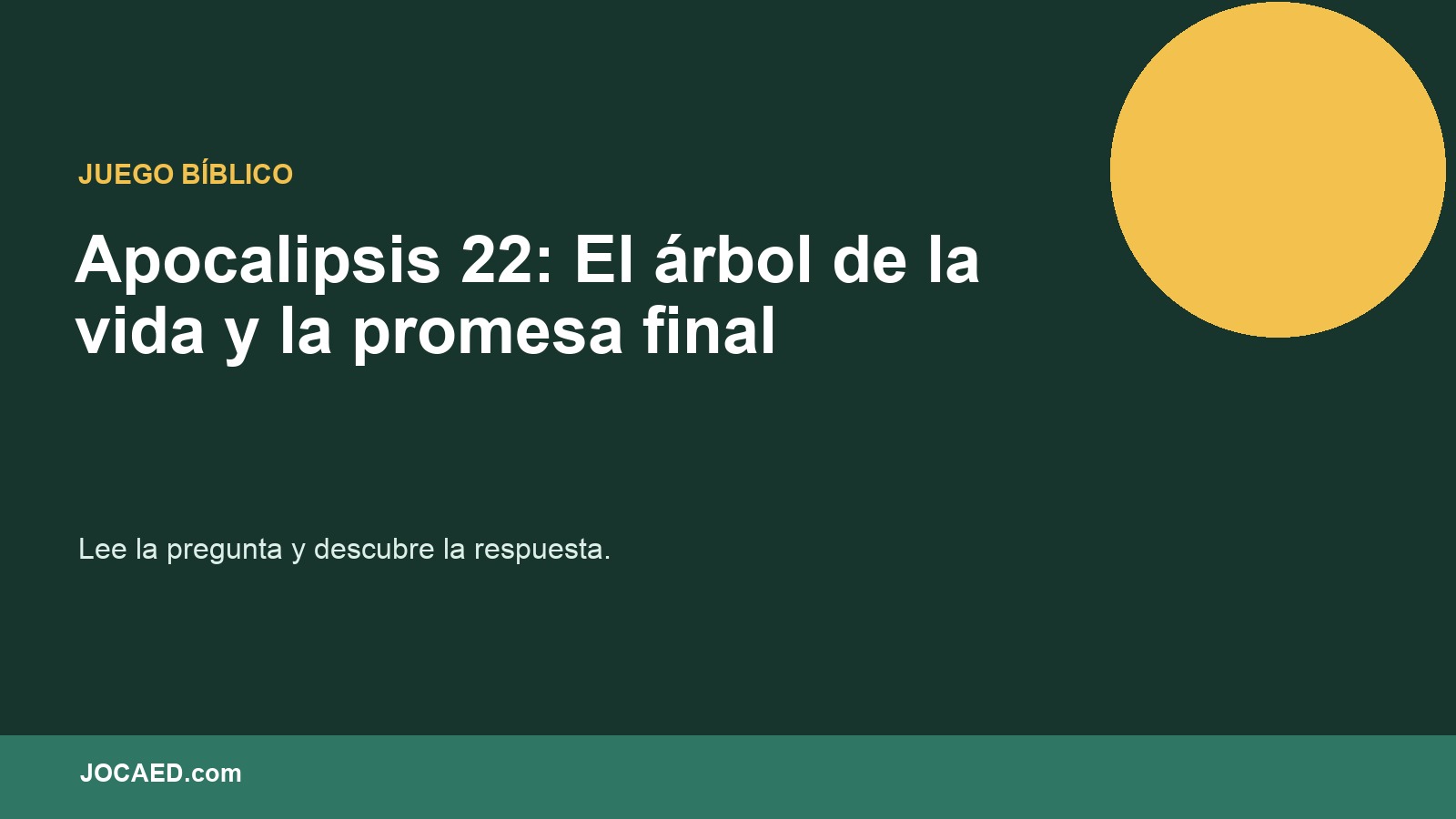 Apocalipsis 22: El árbol de la vida y la promesa final en PowerPoint
