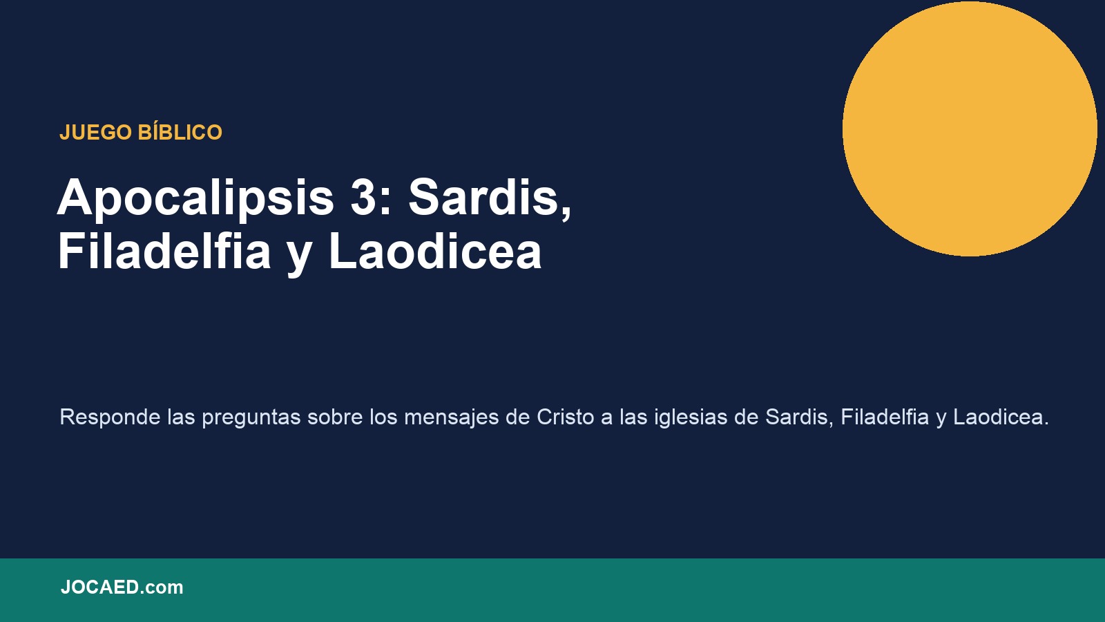 Apocalipsis 3: Sardis, Filadelfia y Laodicea en PowerPoint
