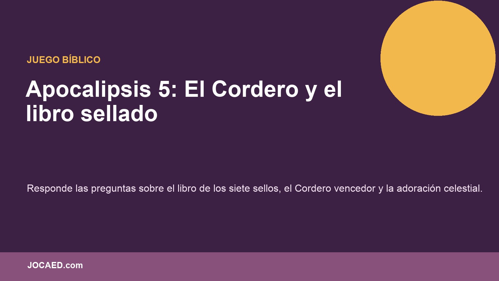 Apocalipsis 5: El Cordero y el libro sellado en PowerPoint