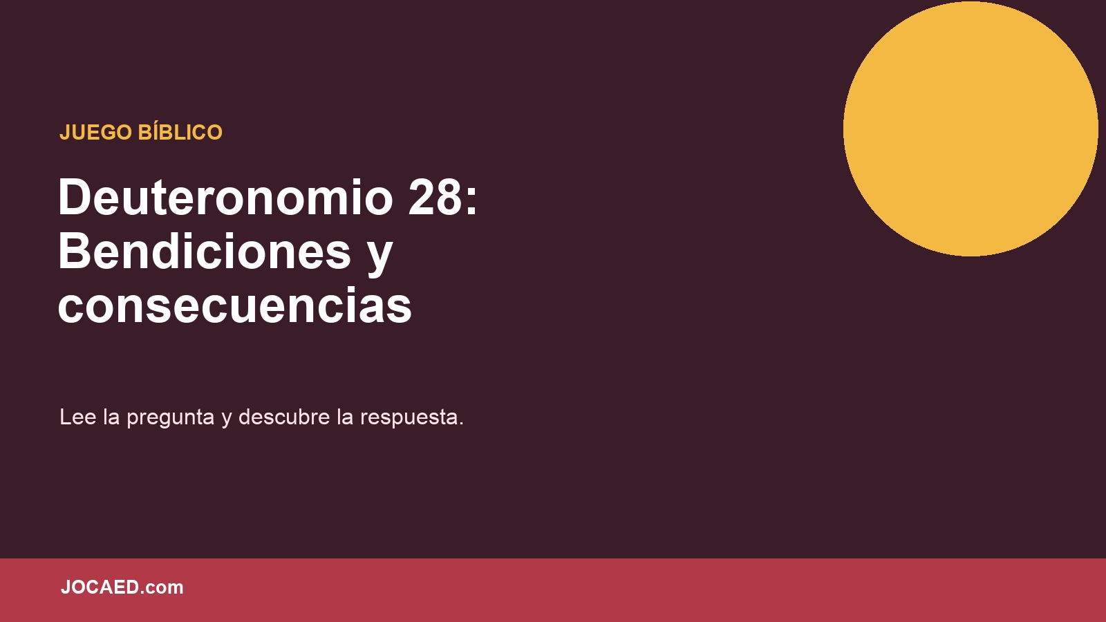 Deuteronomio 28: Bendiciones y consecuencias en PowerPoint