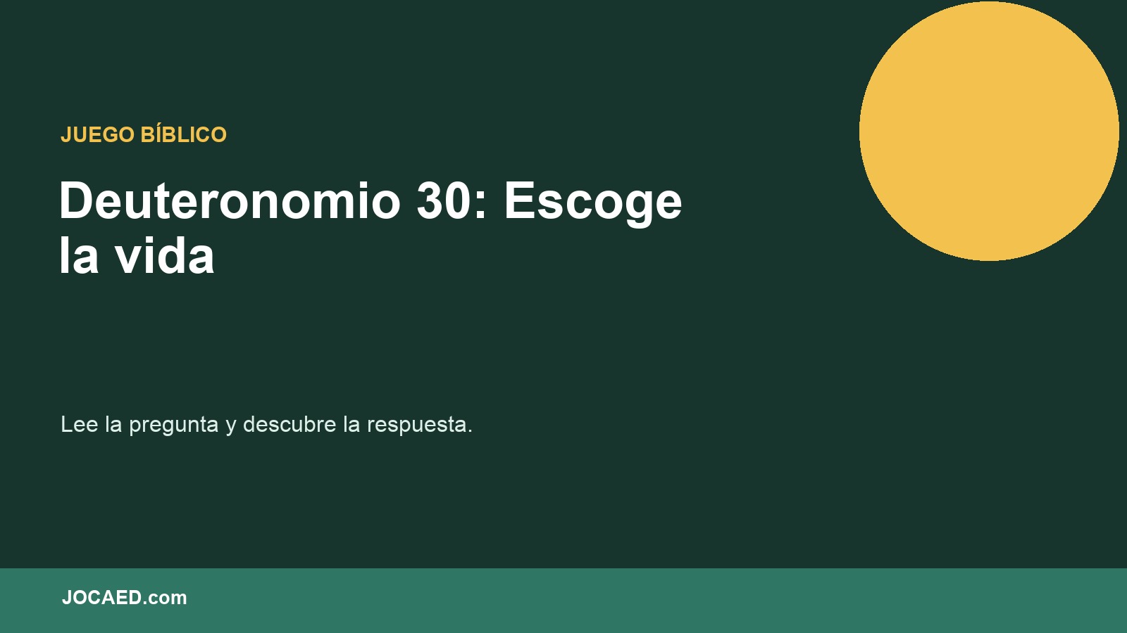 Deuteronomio 30: Escoge la vida en PowerPoint