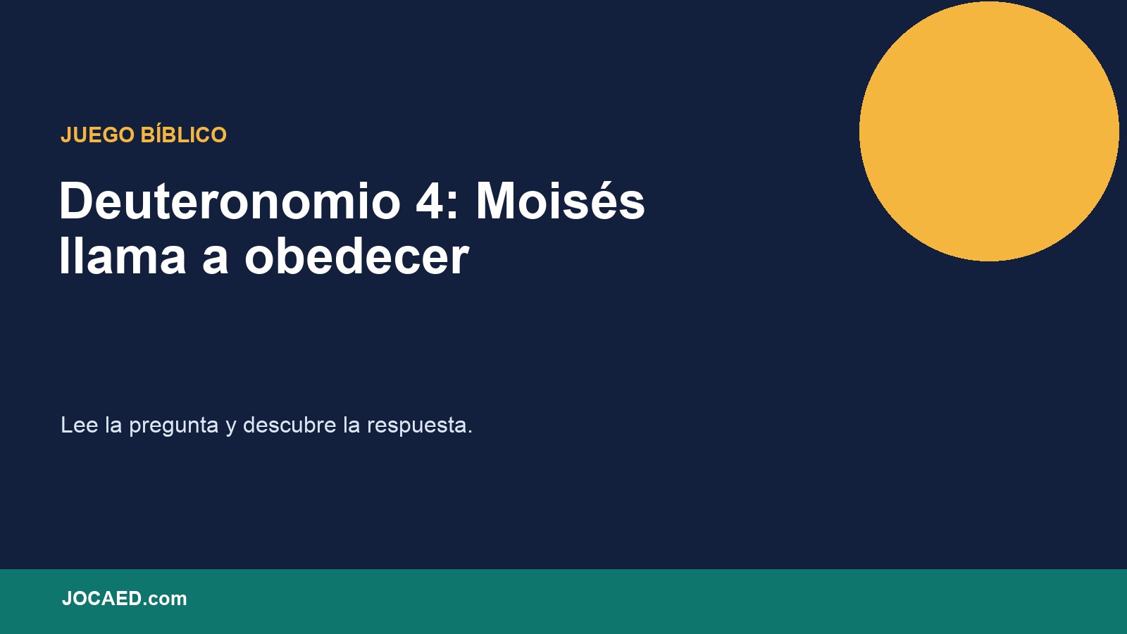 Deuteronomio 4: Moisés llama a obedecer en PowerPoint