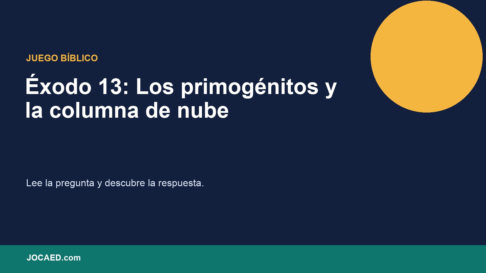 Éxodo 13: Los primogénitos y la columna de nube en PowerPoint