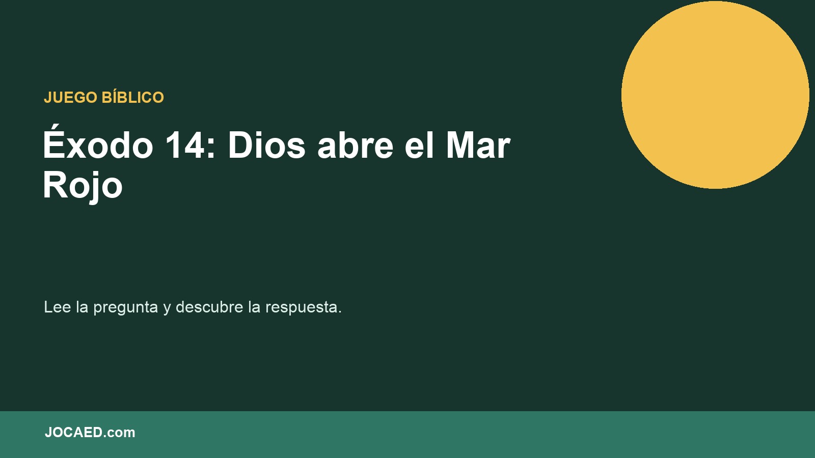 Éxodo 14: Dios abre el Mar Rojo en PowerPoint