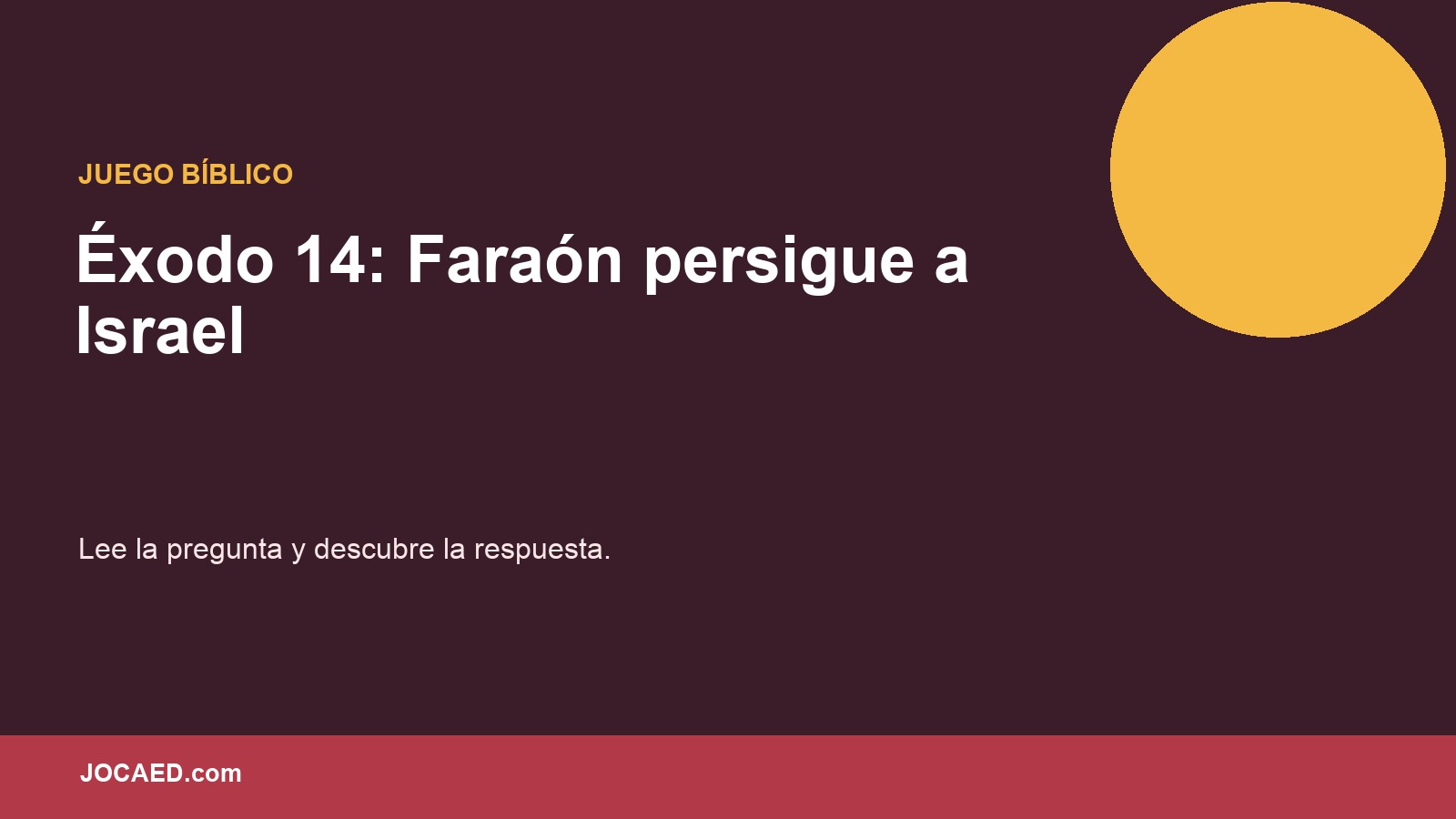 Éxodo 14: Faraón persigue a Israel en PowerPoint