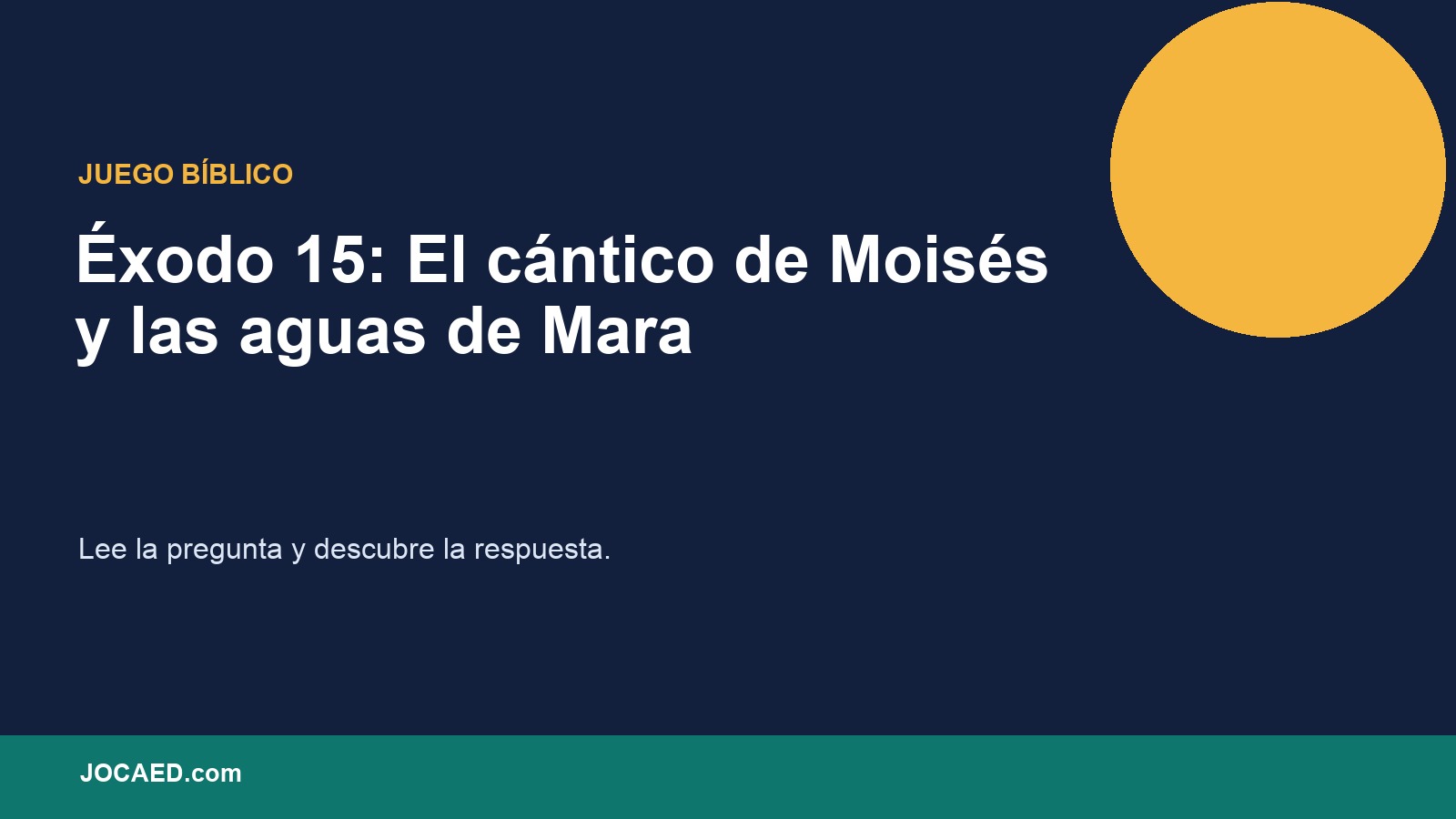 Éxodo 15: El cántico de Moisés y las aguas de Mara en PowerPoint
