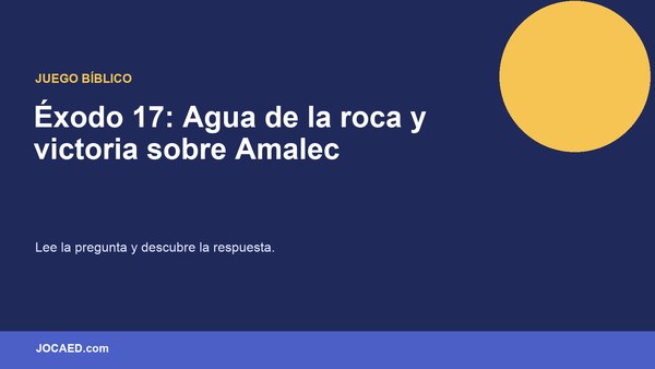 Éxodo 17: Agua de la roca y victoria sobre Amalec