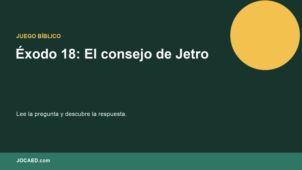 Éxodo 18: El consejo de Jetro