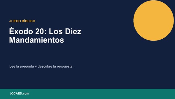 Éxodo 20: Los Diez Mandamientos
