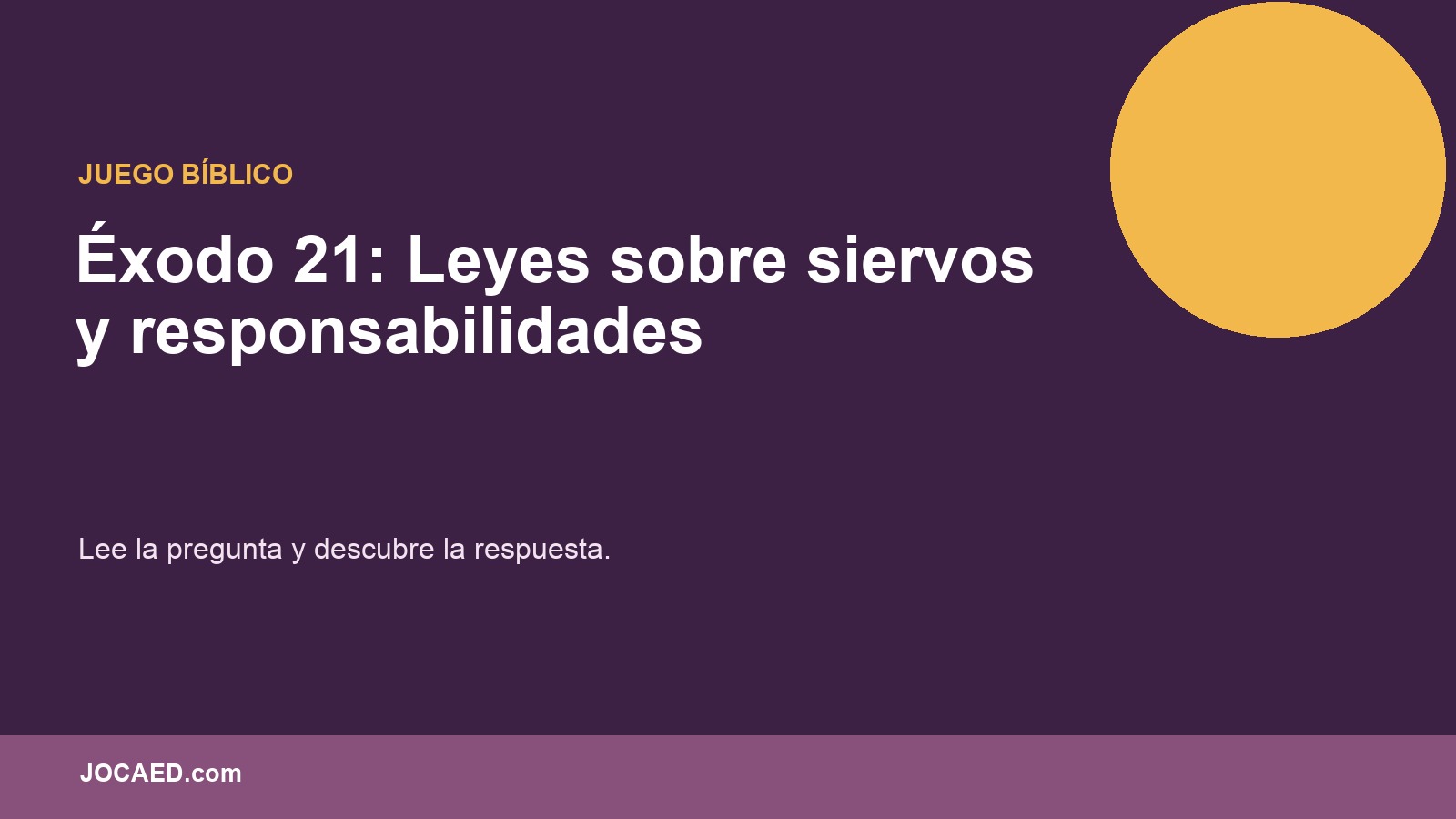 Éxodo 21: Leyes sobre siervos y responsabilidades en PowerPoint