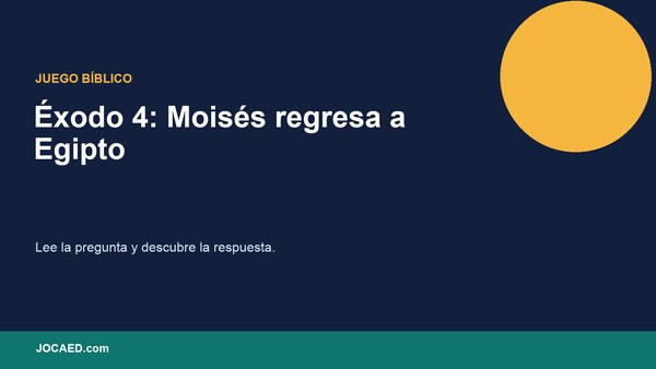 Éxodo 4: Moisés regresa a Egipto