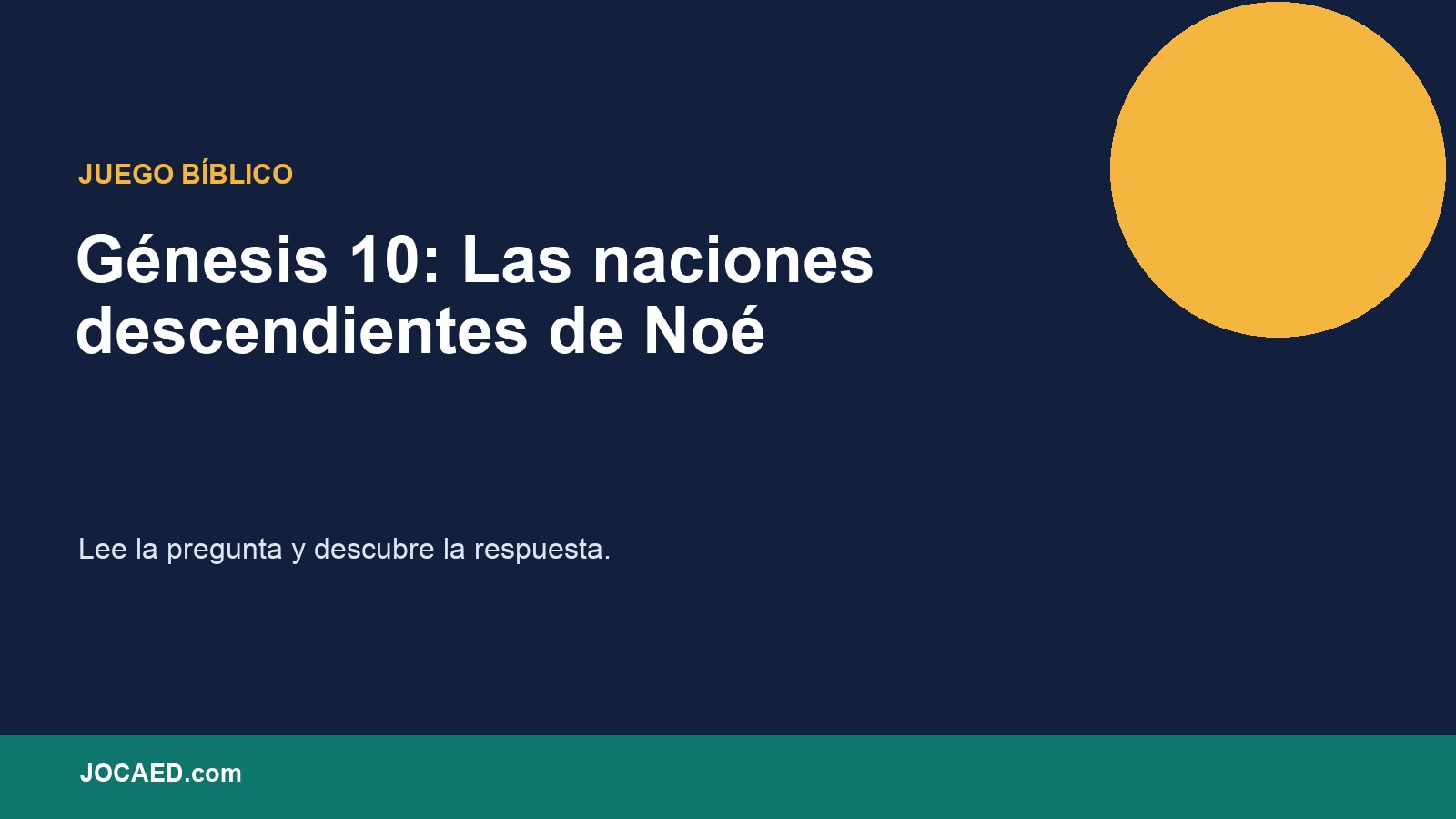 Génesis 10: Las naciones descendientes de Noé en PowerPoint
