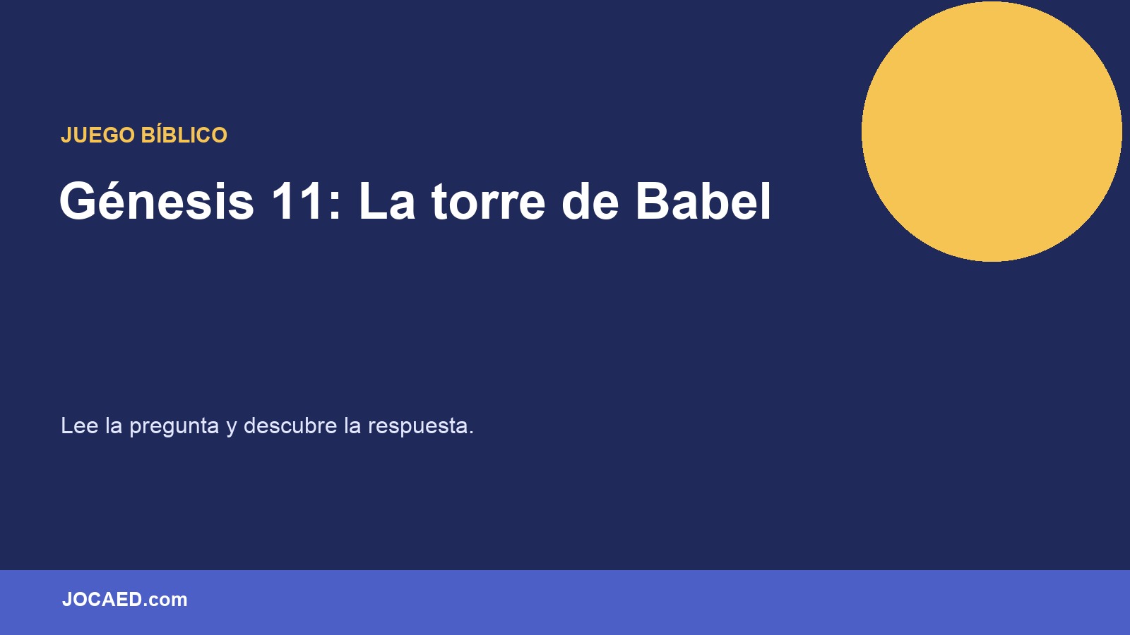 Génesis 11: La torre de Babel en PowerPoint