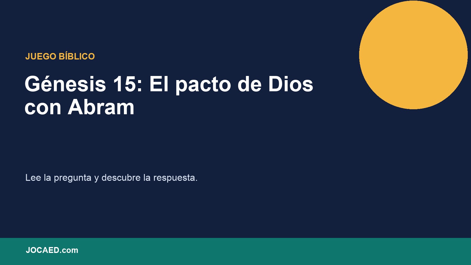 Génesis 15: El pacto de Dios con Abram en PowerPoint