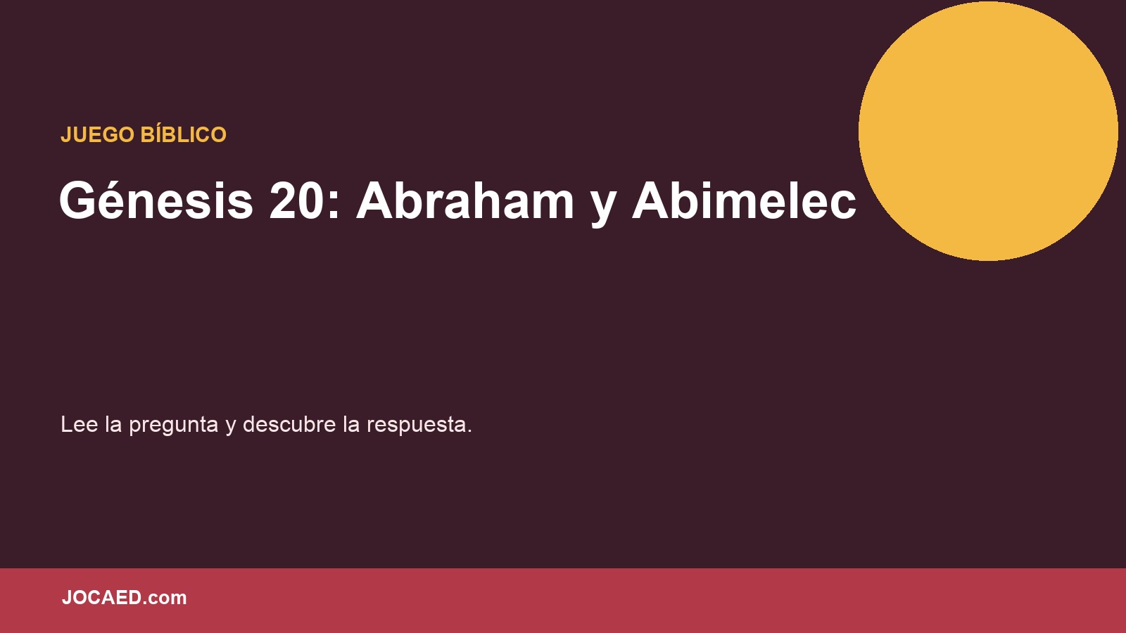 Génesis 20: Abraham y Abimelec en PowerPoint