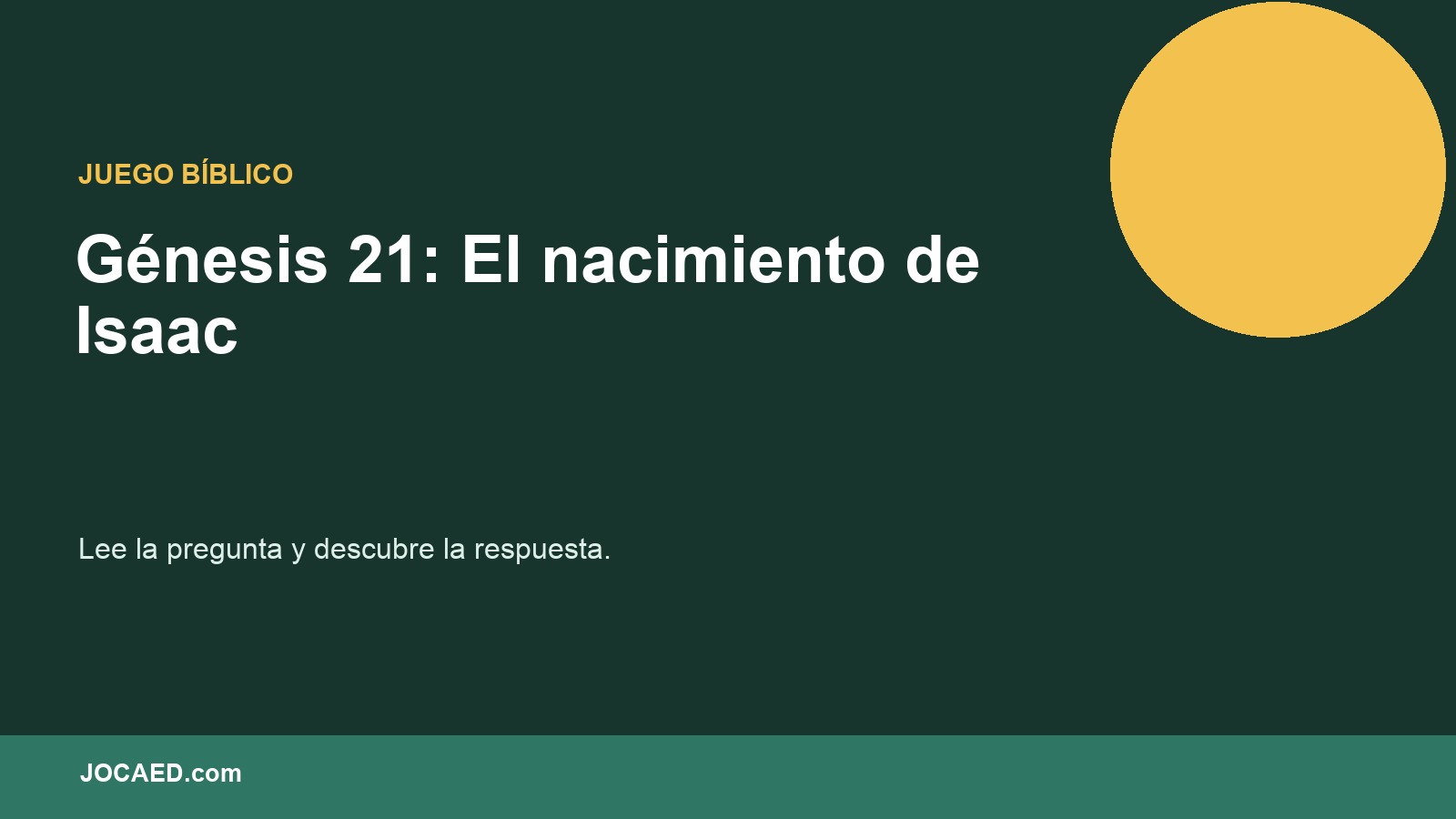 Génesis 21: El nacimiento de Isaac en PowerPoint