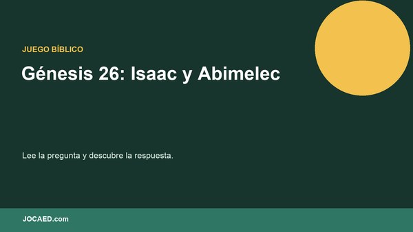 Génesis 26: Isaac y Abimelec
