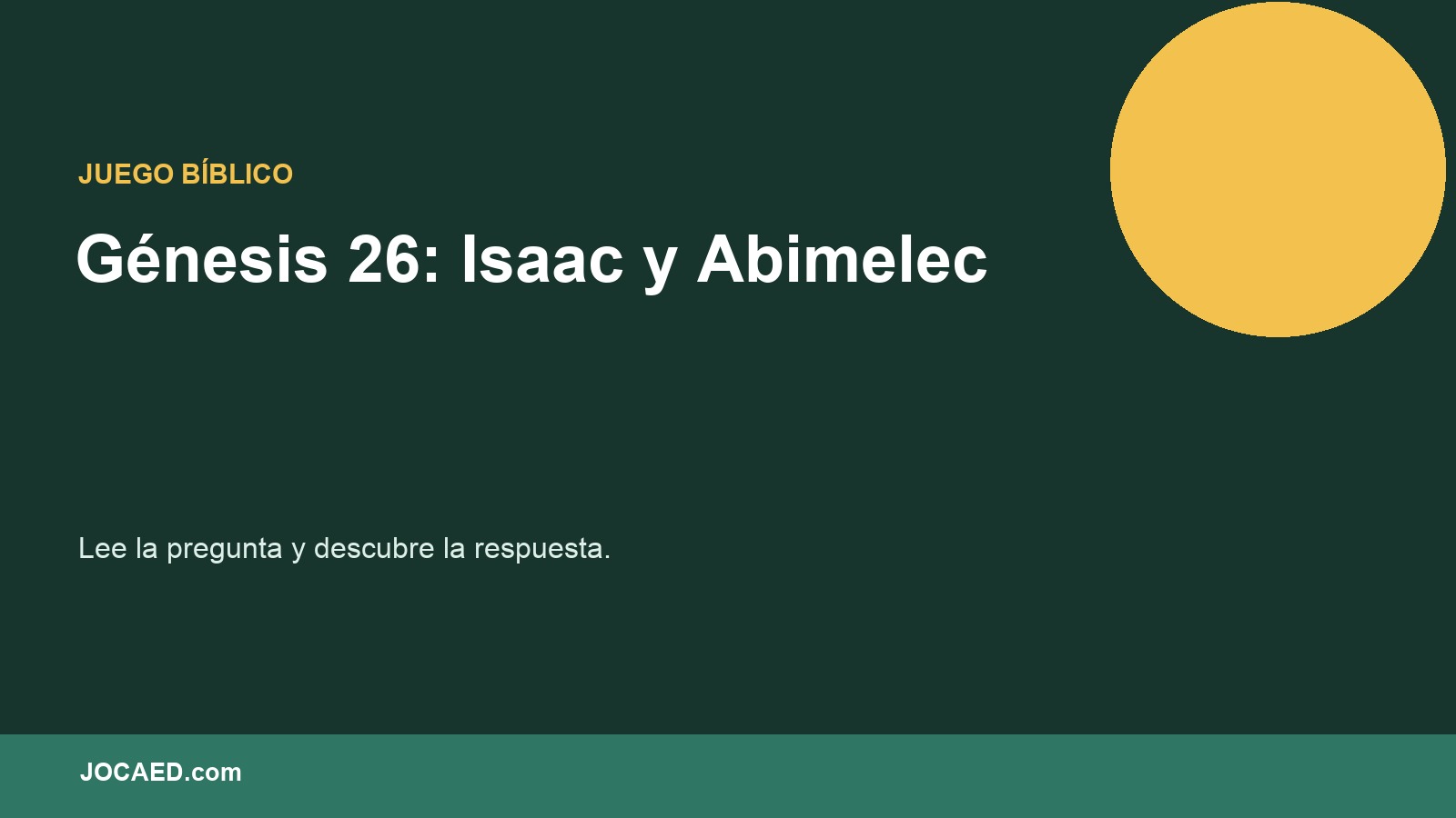 Génesis 26: Isaac y Abimelec en PowerPoint