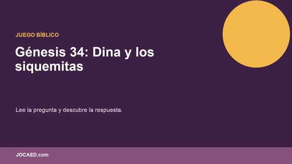 Génesis 34: Dina y los siquemitas