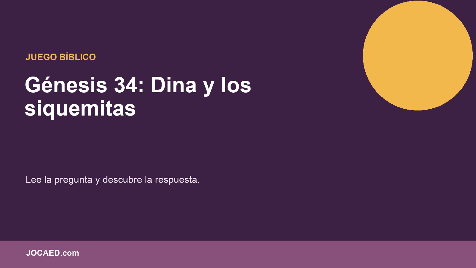 Génesis 34: Dina y los siquemitas en PowerPoint