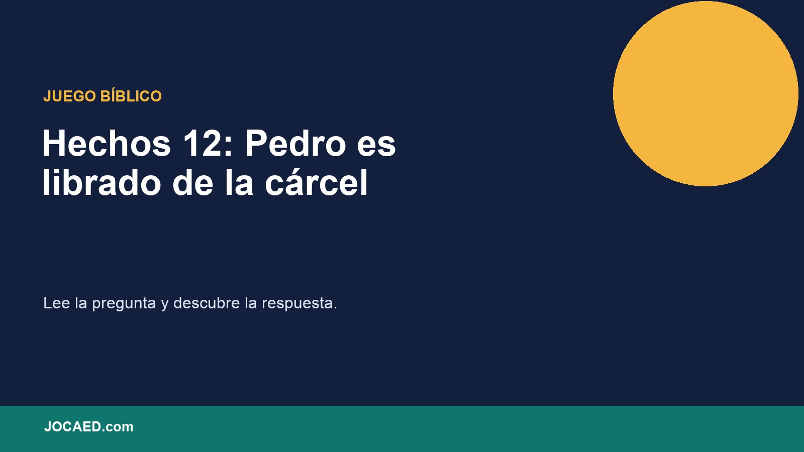 Hechos 12: Pedro es librado de la cárcel en PowerPoint