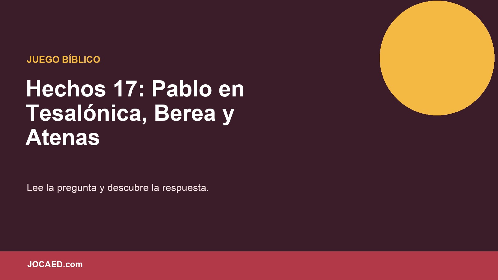 Hechos 17: Pablo en Tesalónica, Berea y Atenas en PowerPoint